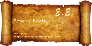 Ecsedy Ervin névjegykártya