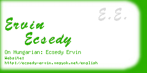 ervin ecsedy business card